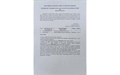 FAALİYET 3.1 “KOOPERATİF VE DERNEK KURULUŞU KAPASİTE GELİŞTİRME EĞİTİMİ” İKRAM TEKLİF MEKTUBU