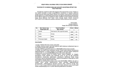 Faaliyet 3.1 “KOOPERATİF VE DERNEK KURULUŞU- KAPASİTE GELİŞTİRME EĞİTİMİ” GÖRÜNÜRLÜK TEKLİF MEKTUBU