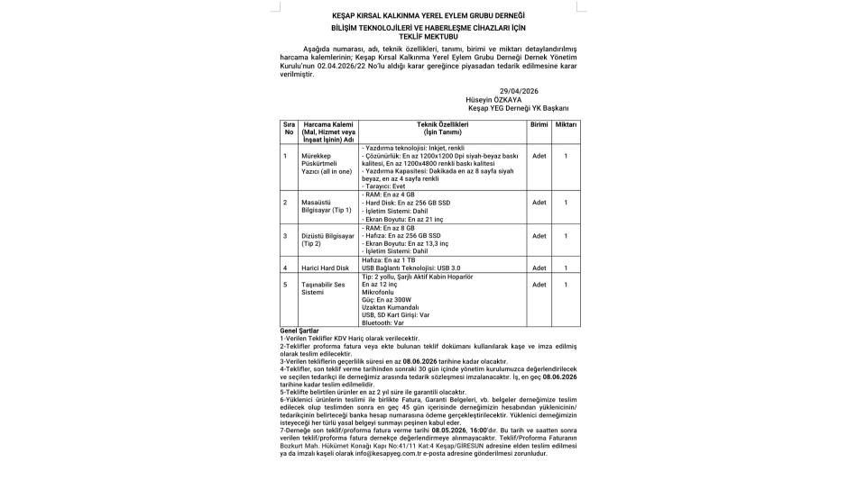 Demirbaş Alımı 3